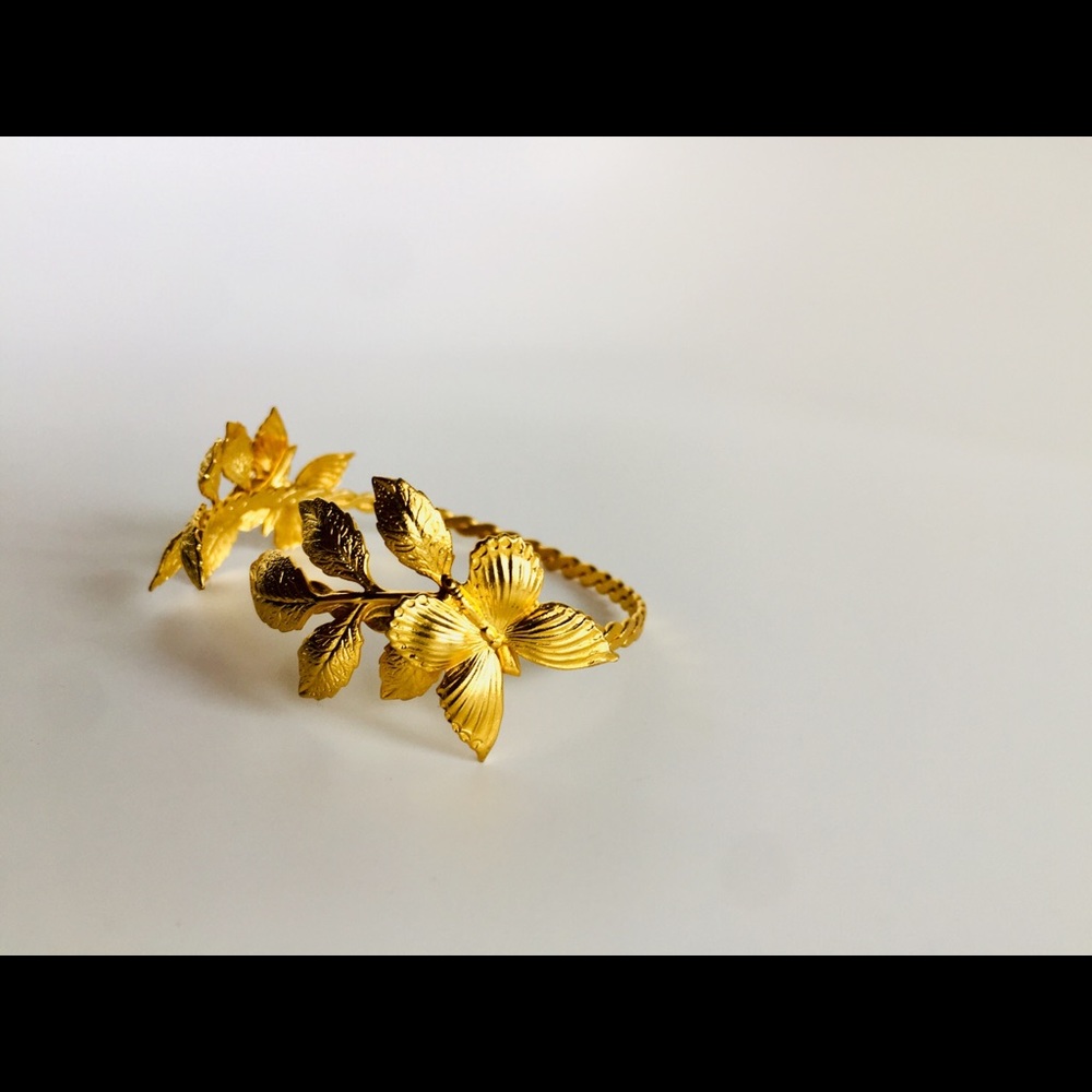 24kg Plated Nature Inspired Butterfly Leaf Cuff - Picture 3 of 4